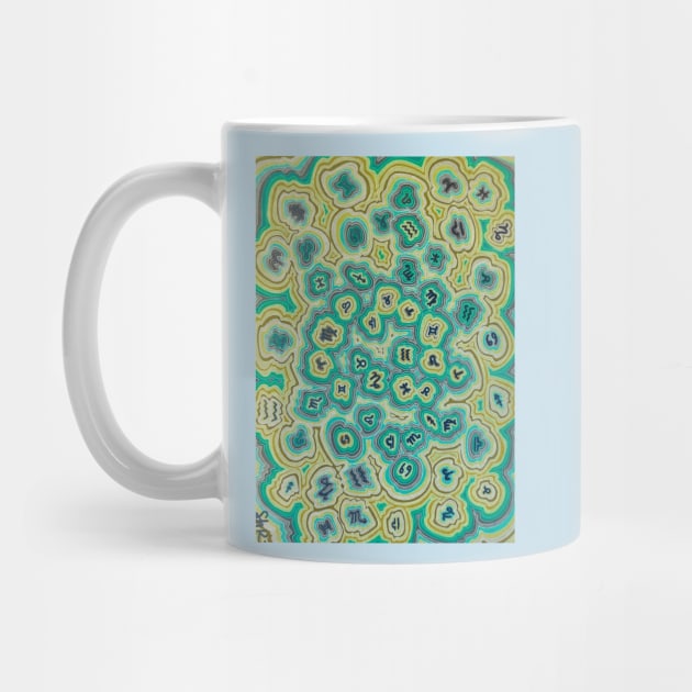 Zen Doodle Astrology Yellow Morning by sarahkathart90